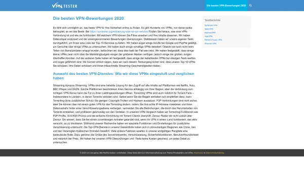 Website Screenshot: hidemevpn.de - Die besten VPN-Bewertungen 2020 - Date: 2023-06-22 15:02:28