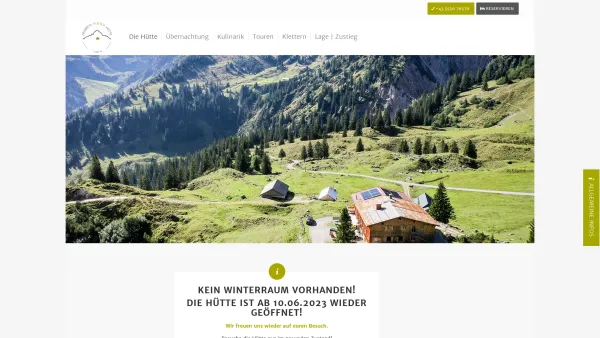 Website Screenshot: Heinrich Hueter-Hütte Rätikon - Heinrich Hueter Hütte | am Fuße der Zimba | Montafon, Vorarlberg - Date: 2023-06-22 15:02:29