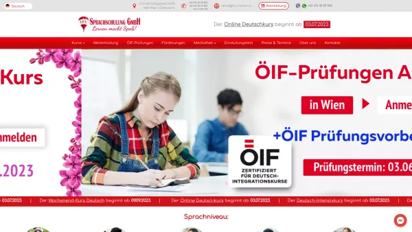 Website Screenshot: IFU Sprachschulung - Deutsch lernen in Wien: Niveaustufen A1, A2, B1, B2, С1, С2 - Date: 2023-06-26 10:25:56