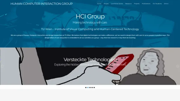 Website Screenshot: Design and Assessment of Technology Institute - Homepage IGW - HCI | Human Computer Interaction Group - Date: 2023-06-22 15:02:29