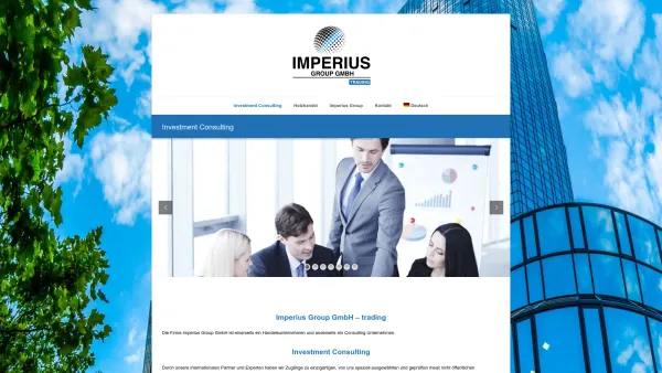 Website Screenshot: Imperius Group GmbH Dienstleistung - Investment Consulting - Imperius Group GmbH -trading - Date: 2023-06-22 12:13:03