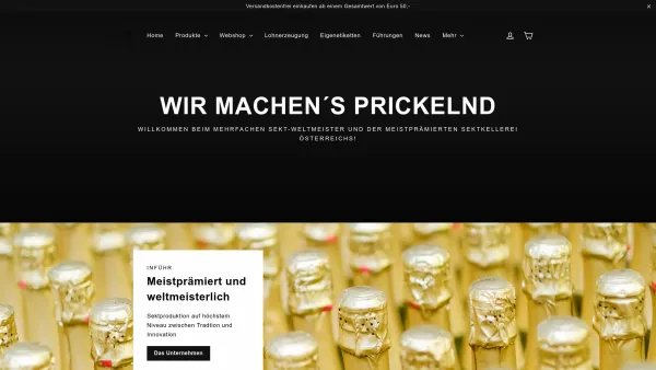 Website Screenshot: Wein und Sektkellereien Inführ Sekt - Sektkellerei Inführ - Date: 2023-06-22 12:13:03
