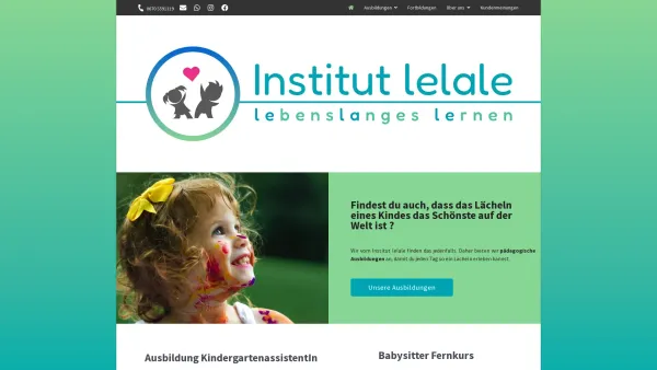 Website Screenshot: Institut lelale e.U. - Du bist nur eine Ausbildung von deinem Traumjob entfernt - Date: 2023-06-26 10:25:56