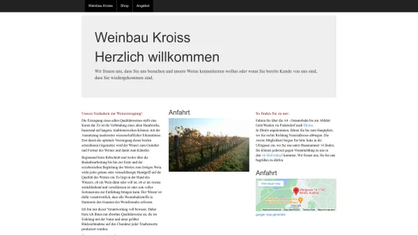 Website Screenshot: Weinbau Kroiss das Haus der guten Weine - Weinbau Kroiss - Date: 2023-06-22 12:13:03