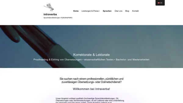 Website Screenshot: Intraverba e.U. Federica Scasso - Dolmetscherin & Übersetzerin in Wien • intraverba IT/DE/EN/RS/FR - Date: 2023-06-26 10:25:56