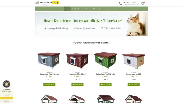 Website Screenshot: Katzenhaus Shop e.U. - Outdoor Katzenhaus online kaufen - Katzenhaus.SHOP - Date: 2023-06-26 10:25:56
