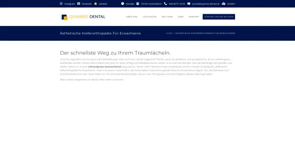 Website Screenshot: Zentrum fuer Kieferorthopaedie in Hamburg - Ästhetische Kieferorthopädie für Erwachsene in Hamburg Wandsbek | Zahnarzt Hamburg Wandsbek - Date: 2023-06-15 16:02:34