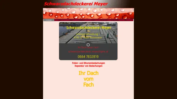 Website Screenshot: Schwarzdachdeckerei Meyer - Schwarzdachdeckerei Meyer Folien- und Bitumenabdichtungen - Date: 2023-06-14 10:38:31