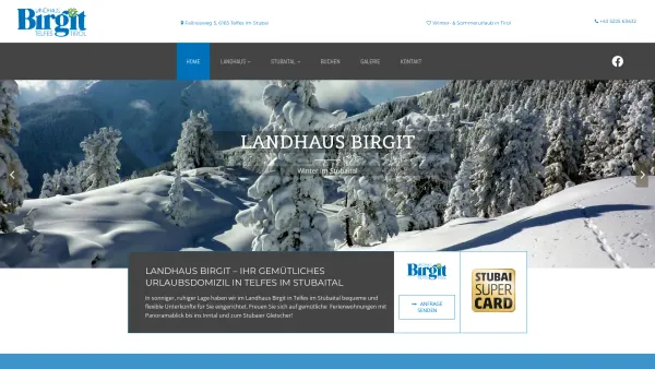 Website Screenshot: Landhaus Birgit - Hotel - Landhaus Birgit, Telfes im Stubai, Tirol - Date: 2023-06-22 12:13:04
