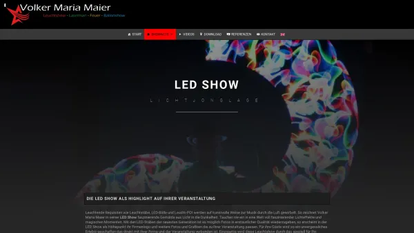 Website Screenshot: Volker Maria Maier - LED Show, Lichtjonglage & Feuershows - Volker Maria Maier - Date: 2023-06-14 10:46:33