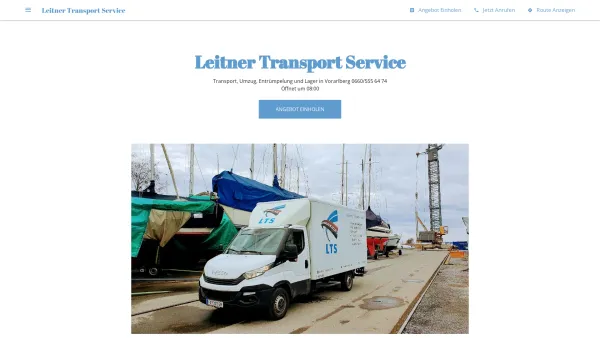 Website Screenshot: Leitner Transport Service - Leitner Transport Service - Transport, Umzug, Entrümpelung und Lager in Vorarlberg 0660/555 64 74 - Date: 2023-06-26 10:25:56
