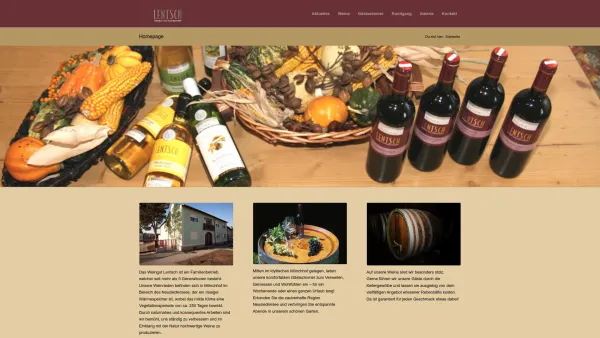 Website Screenshot: Weingut und Gaestezimmer Lentsch - Lentsch Weinbau - Date: 2023-06-22 12:13:04