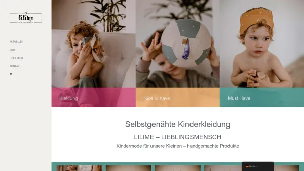 Website Screenshot: Lilime-Lieblingsmensch - Selbstgenähte Kinderkleidung | Lilime - Lieblingsmensch - Date: 2023-06-26 10:25:56
