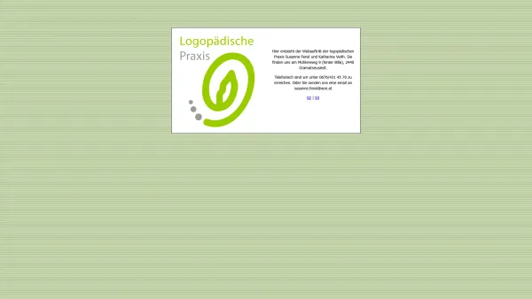 Website Screenshot: Logopädische Praxis Susanne Fensl - Logopädischepraxis Gramatneusiedl - Date: 2023-06-22 15:00:01