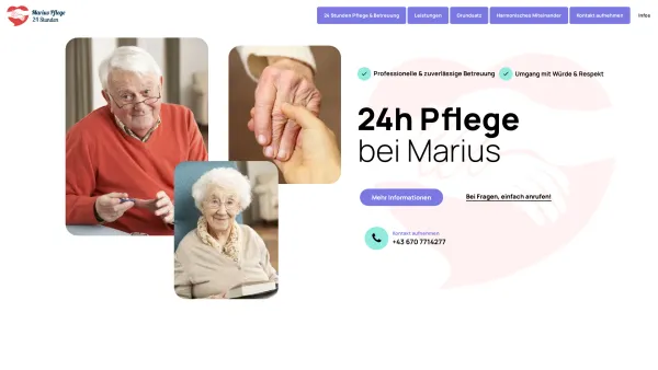 Website Screenshot: Marius 24 Stunden Pflege & Betreuung - Marius 24 Stunden Pflege & Betreuung [Vorarlberg] - Date: 2023-06-26 10:25:56