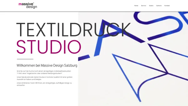 Website Screenshot: Massive Design - massive design – Textildruck, Siebdruck – Screen-Print Salzburg - Date: 2023-06-15 16:02:34