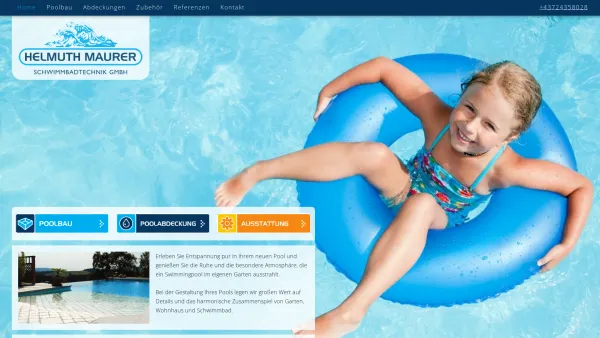 Website Screenshot: helmuth maurer schwimmbadtechnik Gmbh - Ihr Swimmingpool in Oberösterreich - Date: 2023-06-22 15:00:01