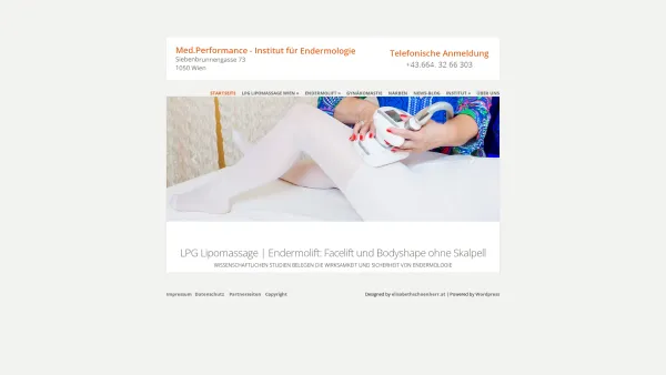 Website Screenshot: Medperformance - Endermologie, Lipomassage, Wien - Medperformance: Ihr Spezialist für Endermologie, Lipomassage in Wien - Date: 2023-06-15 16:02:34