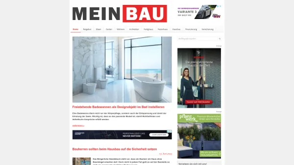 Website Screenshot: Bauplattform mein-Bau.com - Onlinemagazin für bauen, wohnen, Architektur - Date: 2023-06-15 16:02:34
