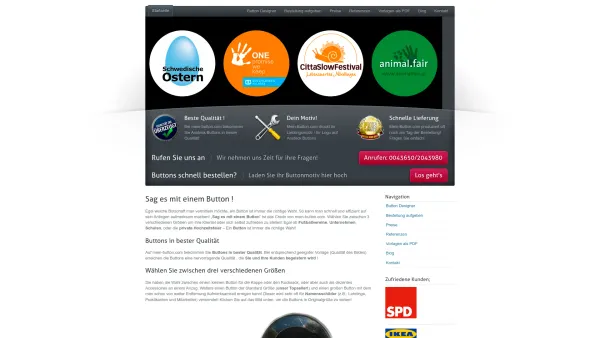 Website Screenshot: Mein-Button.com Anstecker , Buttons , Ansteck Buttons für jeden Anlass in Fotoqualität - Buttons online bestellen auf mein-button.com. - Date: 2023-06-14 10:46:54