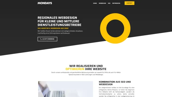 Website Screenshot: Mondays Digitalagentur - SEO Agentur & Webdesign in Graz - Mondays Digitalagentur - Date: 2023-06-14 10:46:33