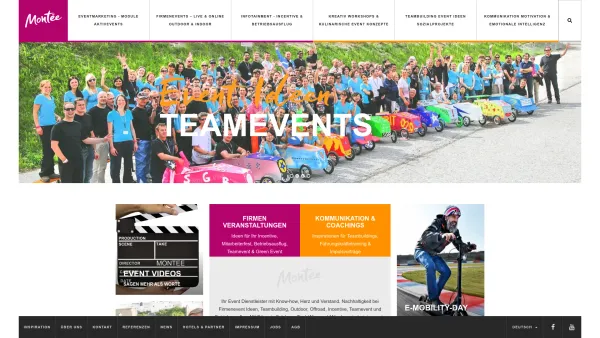 Website Screenshot: Montée Austria GmbH - Firmenevent | Online Teambuilding | Incentive | Teamevent | Outdoor | Montee - Date: 2023-06-22 15:00:02