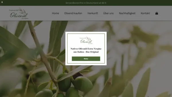 Website Screenshot: Holderied UG haftungsbeschränkt - Natives Olivenöl Extra Vergine aus Italien - Das Original - Date: 2023-06-26 10:25:59