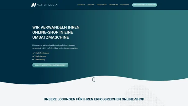 Website Screenshot: NextUp Multimedia GmbH - NextUp Media: Ihre Google Ads Agentur für E-Commerce - Date: 2023-06-15 16:02:34