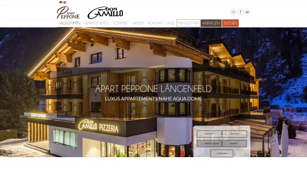 Website Screenshot: Apart Peppone - Luxus Appartements nahe Aqua Dome | Apart Peppone - Date: 2023-06-26 10:25:59