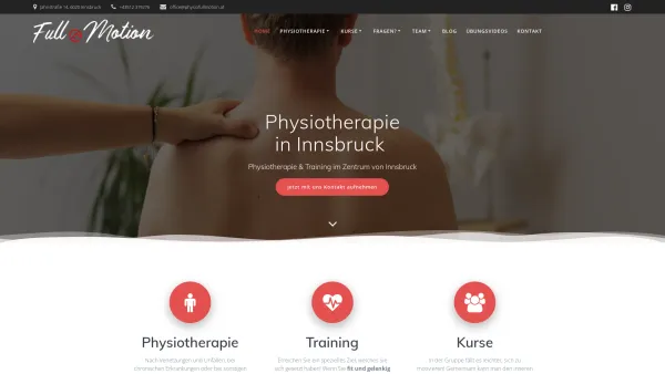 Website Screenshot: Physiotherapie Full.Motion OG - #1 Physiotherapie in Innsbruck ► [Full.Motion] Physioteam ⭕ - Date: 2023-06-26 10:25:59