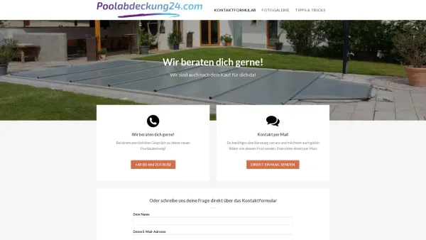 Website Screenshot: Poolabdeckung24.com - Kontaktformular ➝ Poolabdeckung aus Österreich - Date: 2023-06-26 10:25:59