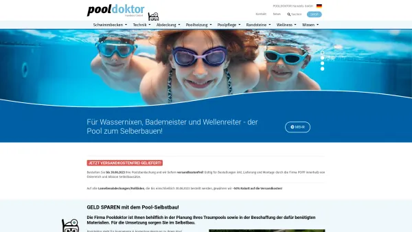 Website Screenshot: POOLDOKTOR Handels GmbH - Schwimmbecken - Sauna - Infrarotkabine - Whirlpool | pooldoktor.at - Date: 2023-06-26 10:25:59