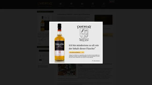 Website Screenshot: Potstill Austria`s Finest Whisky - Willkommen bei Potstill.org - Austria's Finest Whisky Store - Date: 2023-06-22 12:13:05