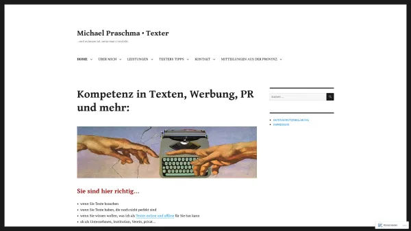 Website Screenshot: Michael Praschma  Texter - Michael Praschma • Texter – …weil es besser ist, wenn man's versteht. - Date: 2023-06-26 10:25:59