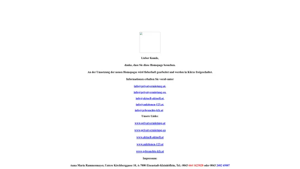 Website Screenshot: privatvermietung.at - City-Webspace - Alles aus einer Hand - Date: 2023-06-22 12:13:05