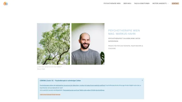 Website Screenshot: Psychotherapie in Wien - Psychotherapie Wien — Praxis Mag. Markus Hahn - Date: 2023-06-26 10:25:59