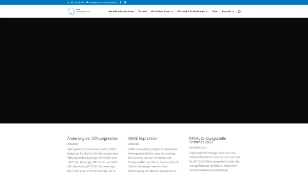 Website Screenshot: PVE Sonnwendviertel Cichocki Gomez Pellin Huter Allgemeinmediziner GmbH - PVE Sonnwendviertel | Ihre Gesundheit in vielen guten Händen. - Date: 2023-06-26 10:25:59