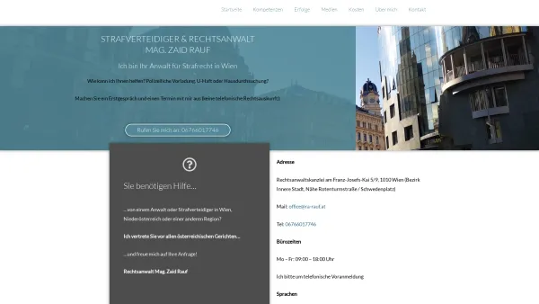 Website Screenshot: STRAFVERTEIDIGER & RECHTSANWALT MAG. ZAID RAUF - Strafverteidiger und Rechtsanwalt in Wien - Mag. Zaid Rauf - Date: 2023-06-26 10:25:59