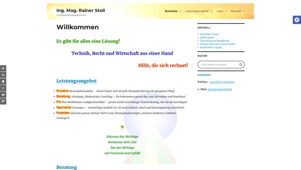 Website Screenshot: Ing. Mag. Rainer Stoll Unternehmensberatung - Ing. Mag. Rainer Stoll - Unternehmensberatung - Date: 2023-06-26 10:25:59