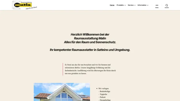 Website Screenshot: Malin Wolfgang Alles für den Raum - Home - Raumausstattung Wolfgang Malin - Date: 2023-06-22 12:13:05