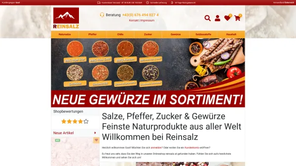 Website Screenshot: Naturprodukte Scherzer - Feinste Salze, Pfeffer, Zucker & Gewürze - Reinsalz - Date: 2023-06-15 16:02:34