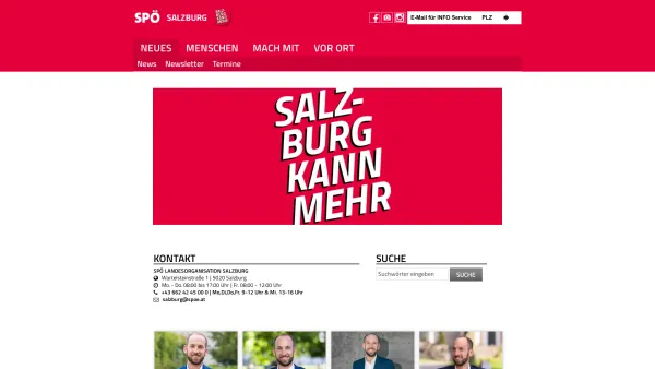 Website Screenshot: Sozialdemokratische Partei Österreichs SPÖ Salzburg - SPÖ Salzburg - Date: 2023-06-15 16:02:34
