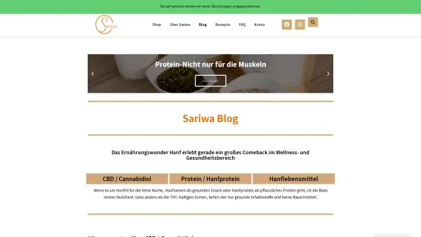 Website Screenshot: Sariwa Hanfprodukte - Sariwa Blog | Wissenswertes über CBD und Hanfprodukte - Date: 2023-06-15 16:02:34