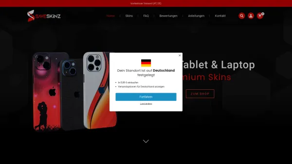 Website Screenshot: Saveskinz - Premium Skins für dein Handy, Laptop oder Tablet | Saveskinz - Date: 2023-06-15 16:02:34