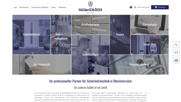 Website Screenshot: Haus der Schlösser - Sicherheitstechnik, Schließanlagen, Schlüsseldienst, Tresore, - Date: 2023-06-15 16:02:34