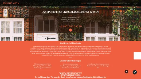 Website Screenshot: Schlussel-Art - Schlüssel-Art | Schlüsseldienst Wien & Aufsperrdienst 45€ - Date: 2023-06-15 16:02:34