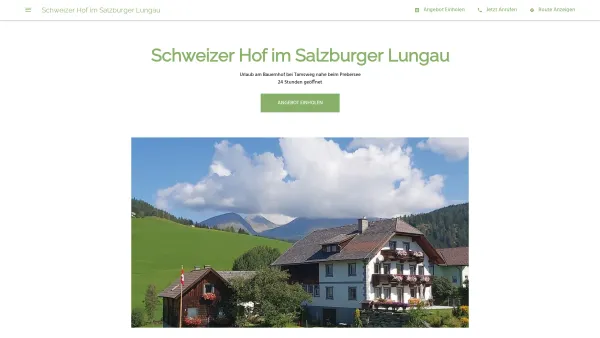 Website Screenshot: Schweizer Hof im Salzburger Lungau - Schweizer Hof im Salzburger Lungau - Urlaub am Bauernhof bei Tamsweg nahe beim Prebersee - Date: 2023-06-26 10:26:02