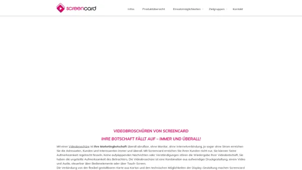 Website Screenshot: screencard Video in Print OG - Videobroschüren und Video-in-print von Screencard - Date: 2023-06-26 10:26:02