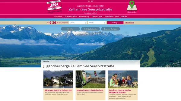 Website Screenshot: Jugendherberge Zell am See Seespitzstraße - Jugendherberge Zell am See Seespitzstraße - Pinzgau Salzburg Hostel - Date: 2023-06-22 12:13:05