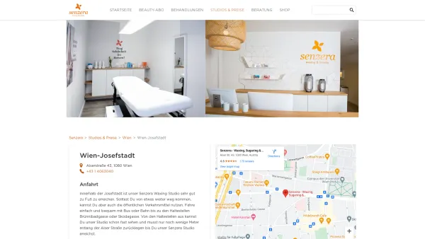 Website Screenshot: Senzera Waxing, Sugaring & Kosmetikstudio in Wien-Josefstadt - Waxing & Sugaring: Studio in Wien-Josefstadt | Senzera - Date: 2023-06-26 10:26:02